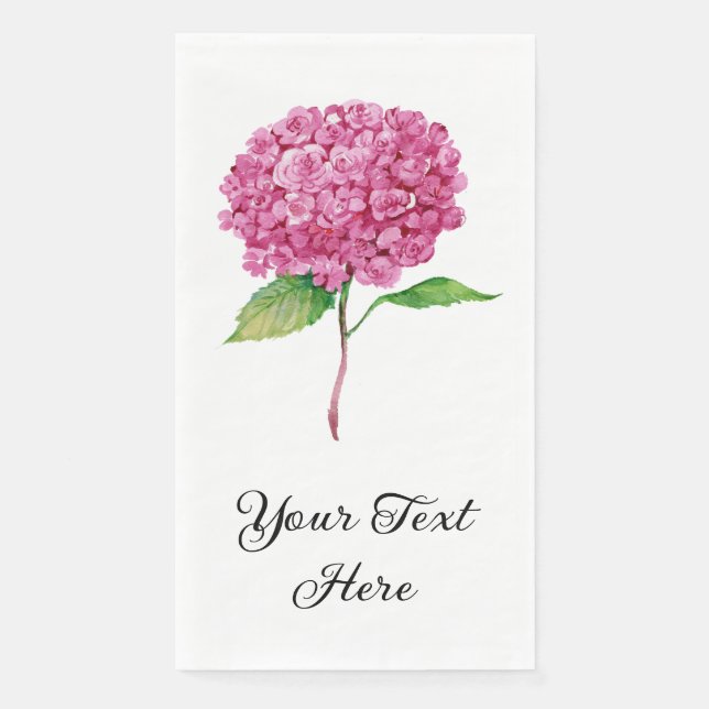 Pink Hydrangea Guest Towels Napkin (Front)