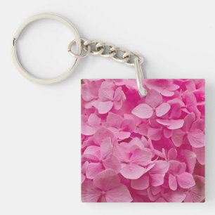 Pink Hydrangea Key Ring