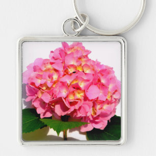 Pink Hydrangea Key Ring