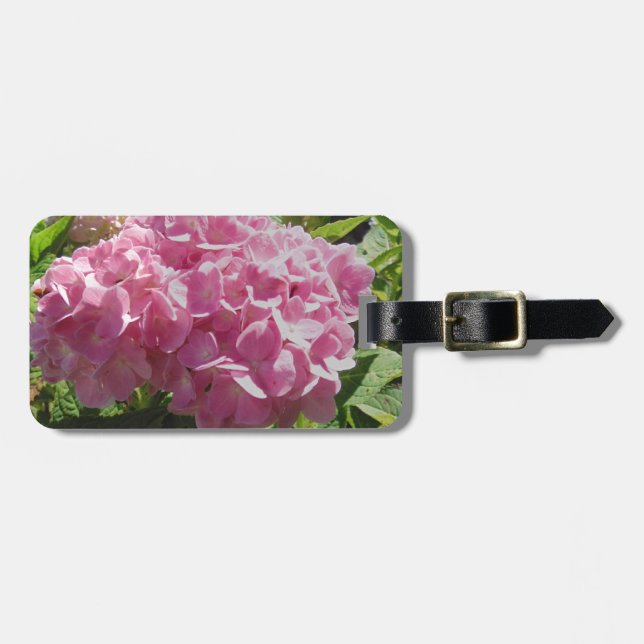 Pink Hydrangea Luggage Tag (Front Horizontal)