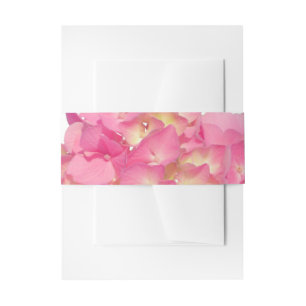 Pink hydrangea pink floral pink flower invitation belly band