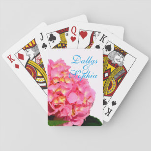 Pink Hydrangea pink floral pink flower Playing Cards