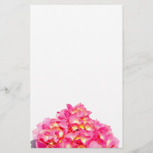 Pink hydrangea pink floral pink flower stationery