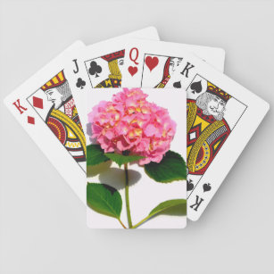Pink hydrangea pink flower pink floral playing cards