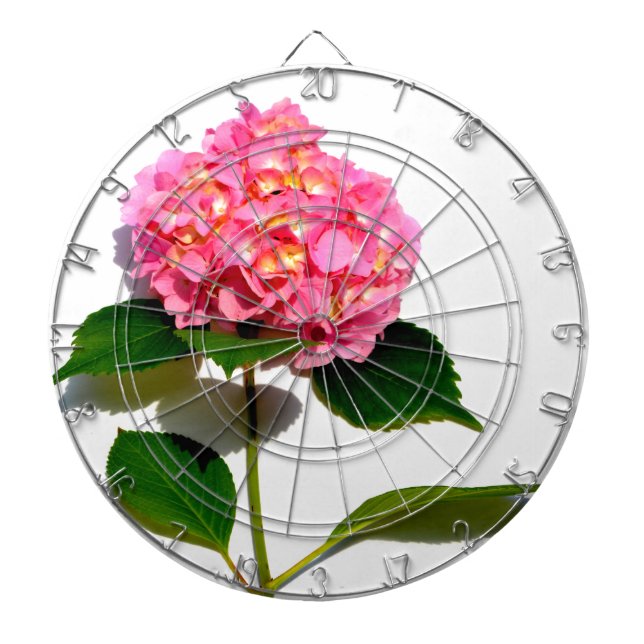 Pink Hydrangea pink flowers pink roses Dartboard (Front)