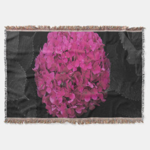Pink hydrangea throw blanket