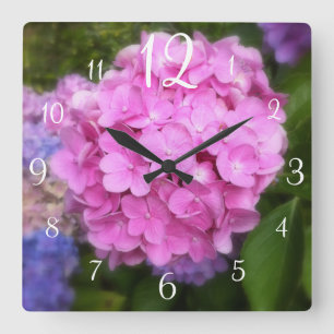 Pink Hydrangea Wall Clock
