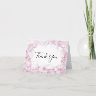 Pink Hydrangea Watercolor Sympathy Thank You Card