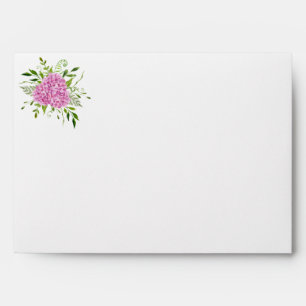 Pink Hydrangea Wedding Envelope