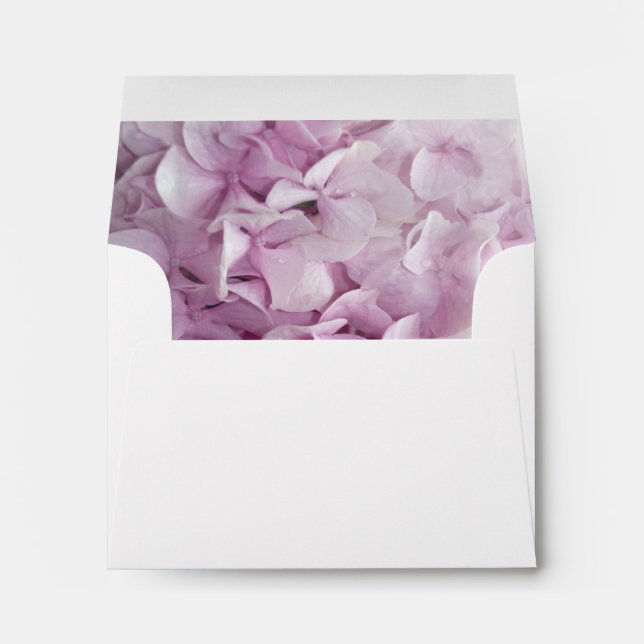 Pink Hydrangea Wedding RSVP Envelopes (Back (Bottom))