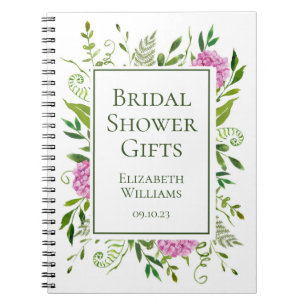 Pink Hydrangeas Bridal Shower Gifts Notebook