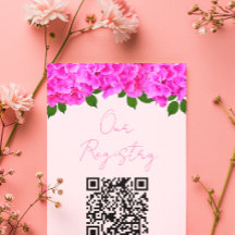 Pink Hydrangeas Bridal Shower Registry