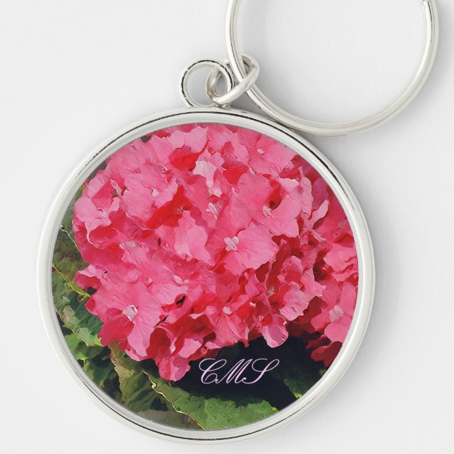 Pink Hydrangeas Keychain (Front)
