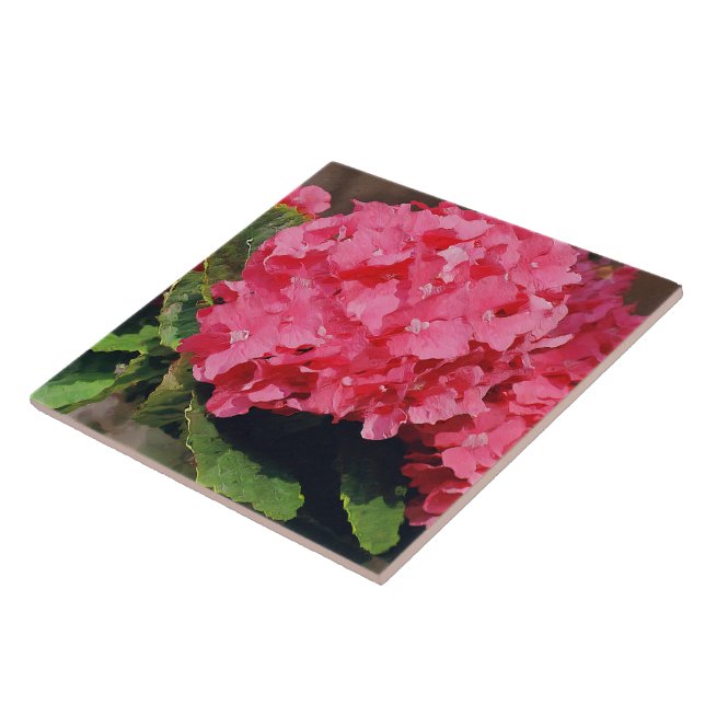 Pink Hydrangeas Tile (Side)