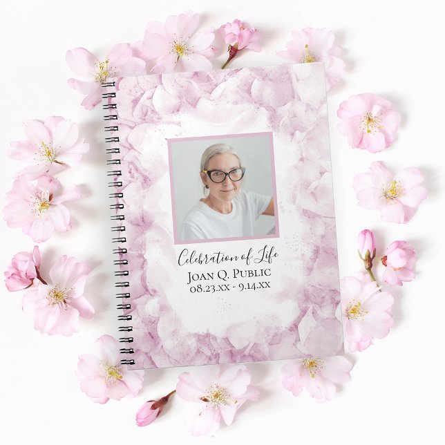 Pink Hydrangeas Watercolor Celebration of Life Notebook (Creator Uploaded)