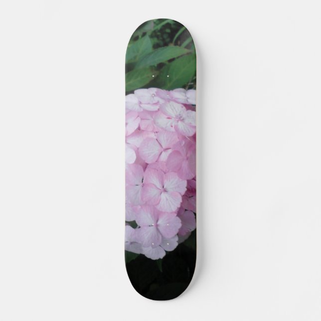 Pink Hydrangia Skateboard (Front)