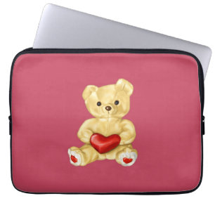 Pink Hypnotising Cute Teddy Bear Laptop Sleeve