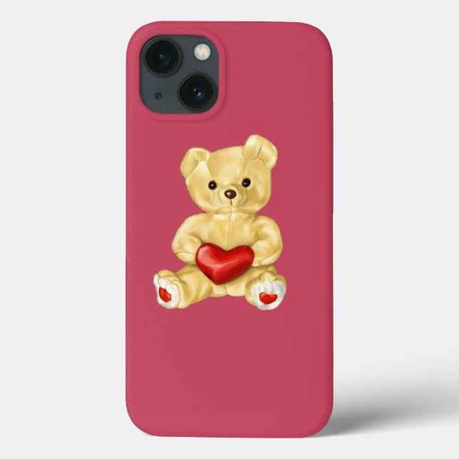 Pink Hypnotizing Cute Teddy Bear Protective Case-Mate iPhone Case (Back)