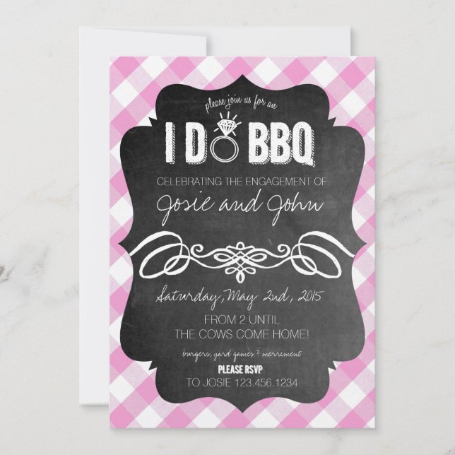 Pink I Do BBQ Invitation (Front)