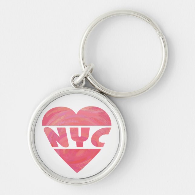 Pink I Heart NYC Key Ring (Front)