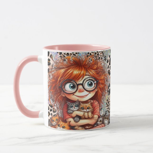 Pink I Love Cats  Mug (Left)