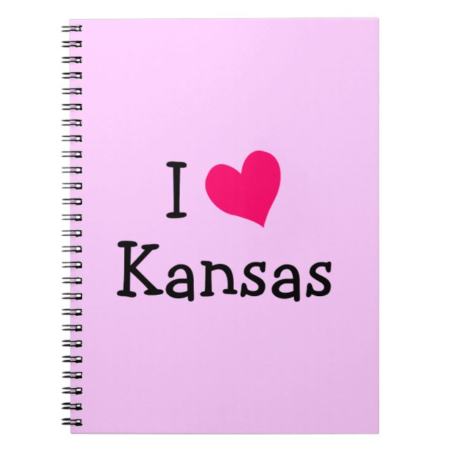 Pink I Love Kansas Notebook (Front)