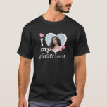 Pink I Love My Girlfriend Boyfriend Gift T-Shirt<br><div class="desc">This super-cute, customisable, I Love My Girlfriend photo t-shirt makes a fun gift for your boyfriend on his birthday, Valentine's Day, your anniversary or just because. The design, which is a simple, modern twist on the trendy Y2K style, features grafitti style text in white and hearts in pink. Simply change...</div>