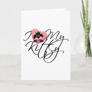 Pink I Love My Kitty Tshirts and Gifts Card