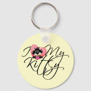 Pink I Love My Kitty Tshirts and Gifts Key Ring