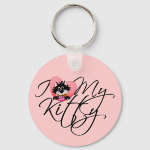Pink I Love My Kitty Tshirts and Gifts Key Ring