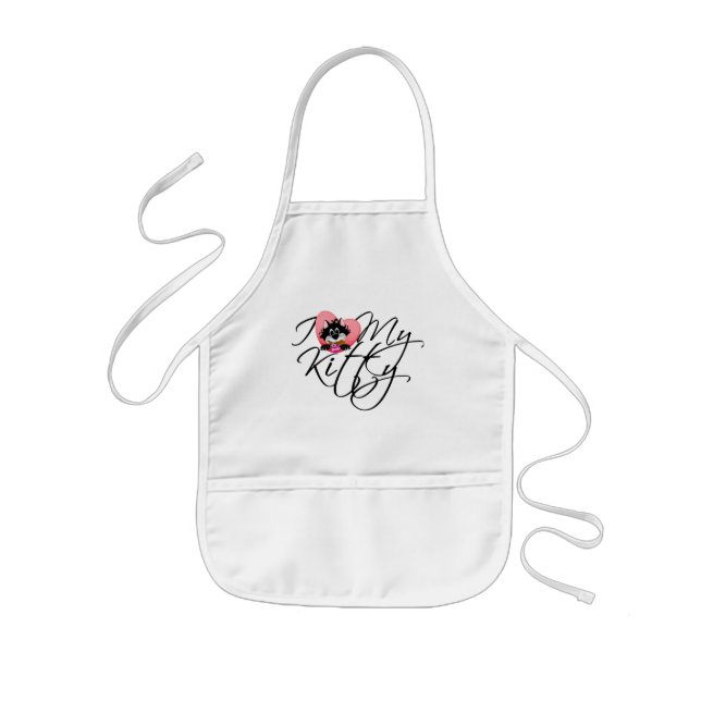 Pink I Love My Kitty Tshirts and Gifts Kids Apron (Front)