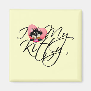 Pink I Love My Kitty Tshirts and Gifts Magnet