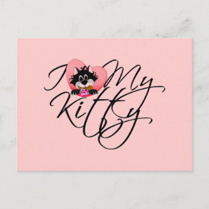 Pink I Love My Kitty Tshirts and Gifts Postcard