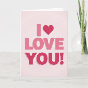 Pink I Love You 3D Card