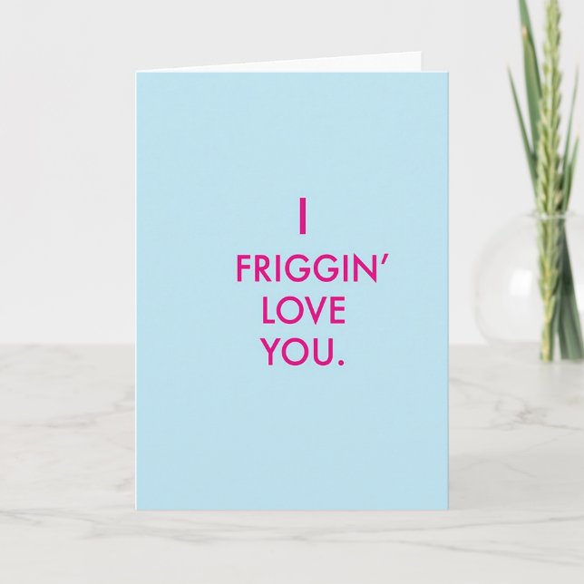 Pink I Love You Classic Bold Card (Front)