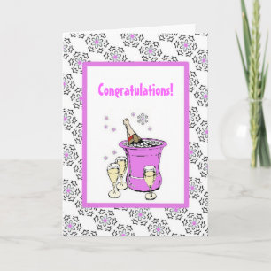 Pink Ice Bucket with Champagne Card