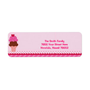 Pink Ice Cream Address Label