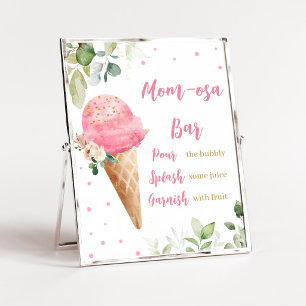 Pink Ice Cream Baby Shower Mum Osa Bar Sign