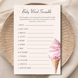 Pink Ice Cream Baby Word Scramble Game
