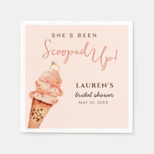 Pink Ice cream Bridal Shower Napkin
