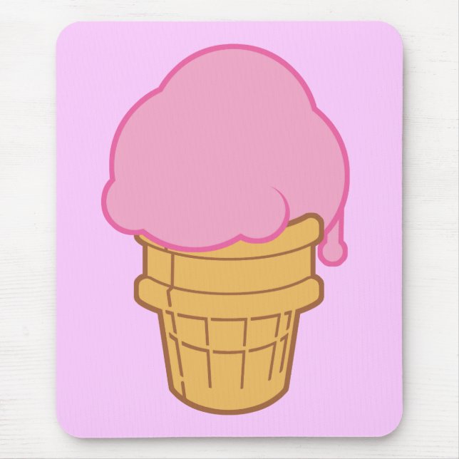 Pink Ice Cream Cone Mouse Pad (Front)