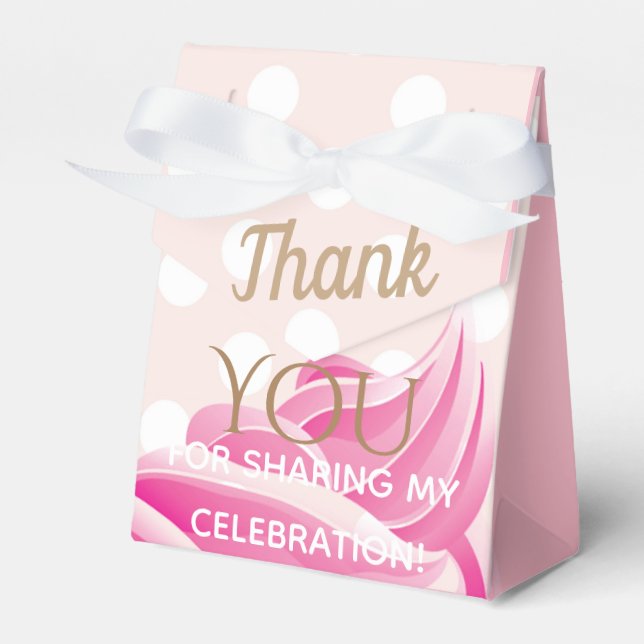 Pink Ice Cream cone Party Favour Box (Front Side)
