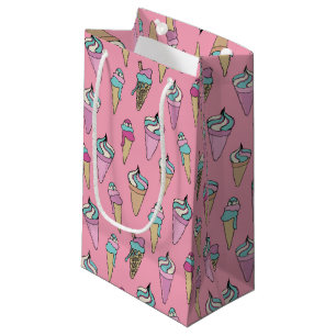 Pink Ice Cream Cone pattern Small Gift Bag