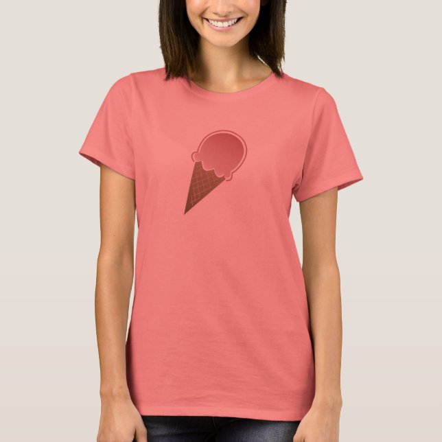 Pink Ice Cream Cone T-Shirt (Front)