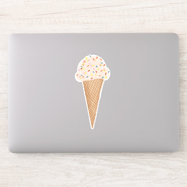 Pink Ice Cream Cone with Sprinkles Illustration (Computer)