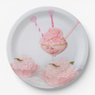 Pink Ice Cream & Cupcakes Disposable Paper Plates