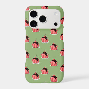 Pink ice cream cups on green