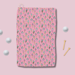 Pink Ice Cream pattern Golf Towel