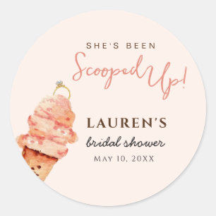 Pink Ice cream Scooped up Bridal Shower  Classic Round Sticker