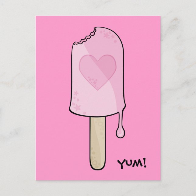 Pink Ice cream, yum! Postcard (Front)